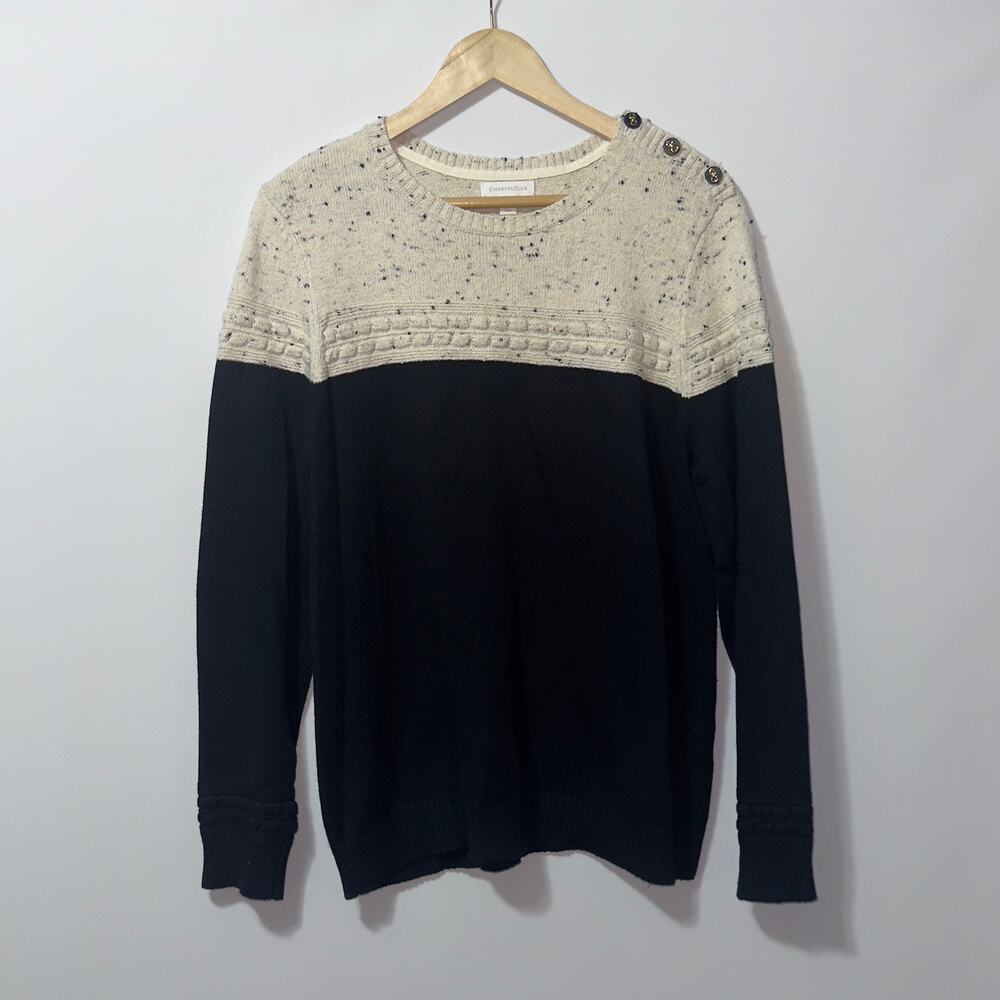 Charter Club Colorblocked Crewneck Sweater Women’s size XL
